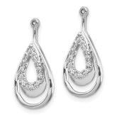 14k White Gold 1/15 carat Lab Grown Diamond VS/SI+ G+ Teardrop Earring Jackets